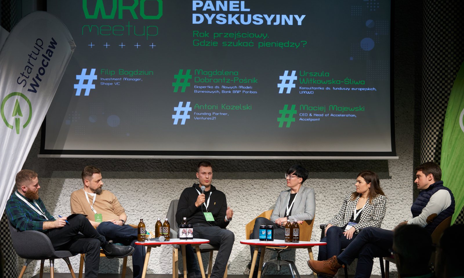 Antoni Kozelski on the panel at Startup WRO Meetup, February 2023
